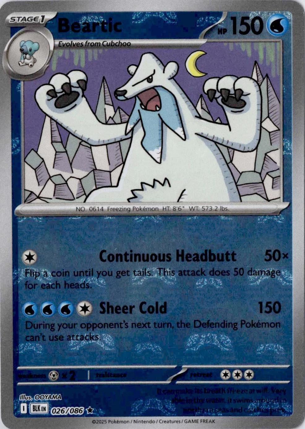 Black Bolt Beartic [Master-Ball] Pokémon card